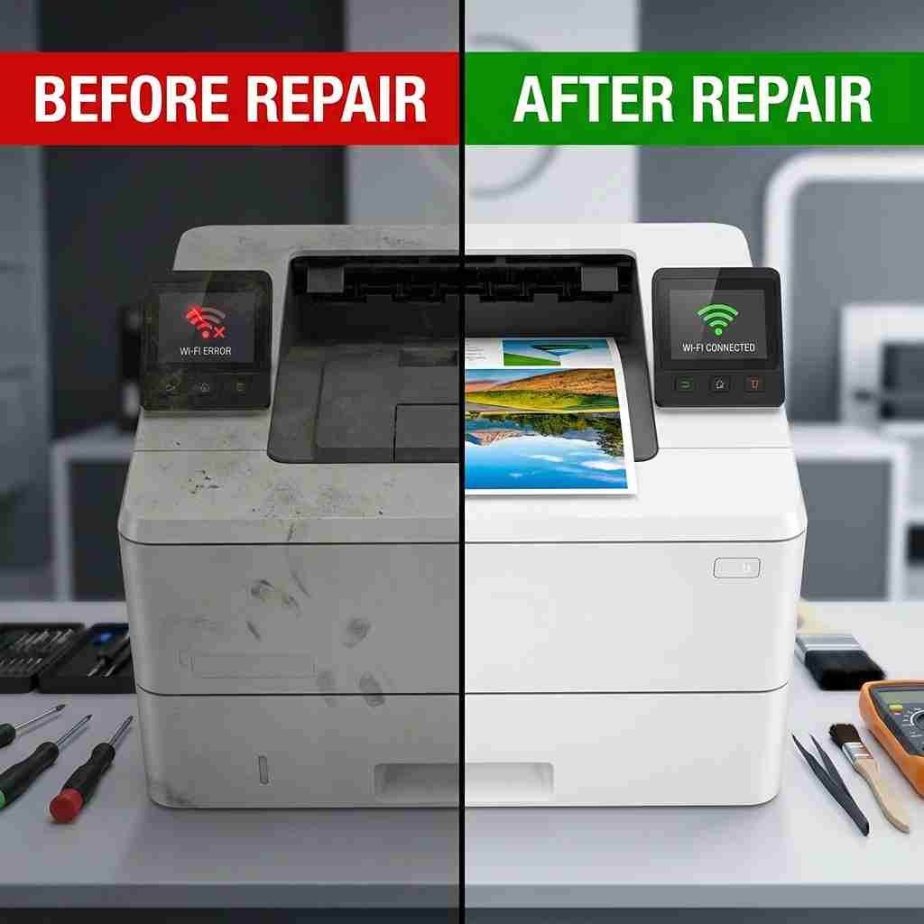 Xigox real repair result 8 — printer repair Mumbai