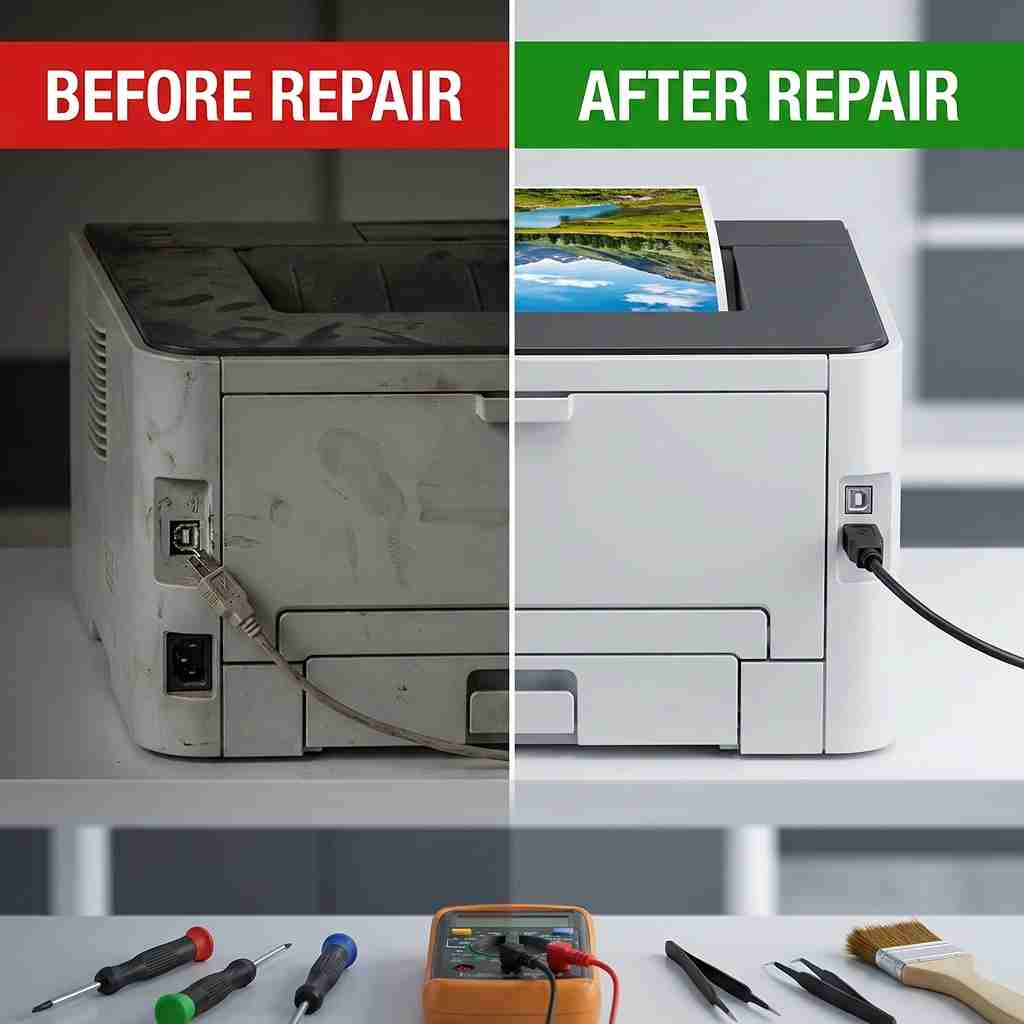 Xigox real repair result 9 — printer repair Mumbai